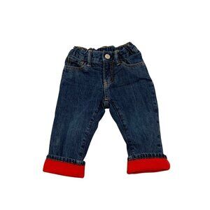 Gap Baby Boy's Red Fleece Lined Jeans - Size 18-24 months - Like New!